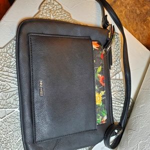 Nine West Black Crossbody w/ removable Floral Bag